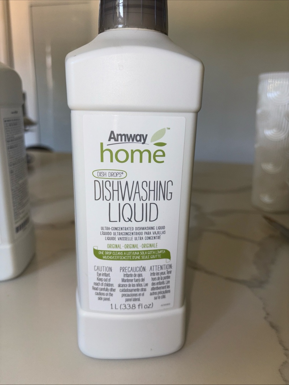 Amway Home Dishwashing Liquid - White & Green Bottle